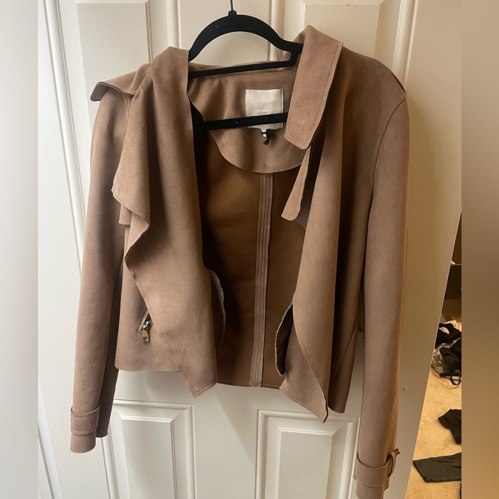 River island brown/tan suede jacket - Picture 2 of 5